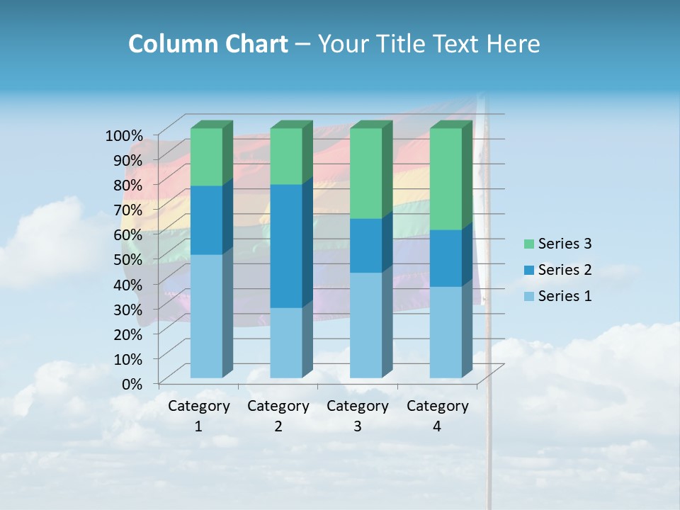 A Rainbow Flag Is Flying In The Sky PowerPoint Template