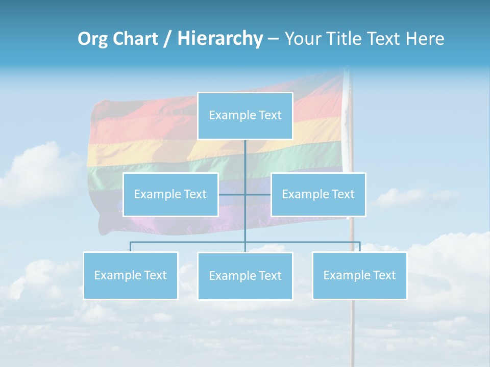 A Rainbow Flag Is Flying In The Sky PowerPoint Template