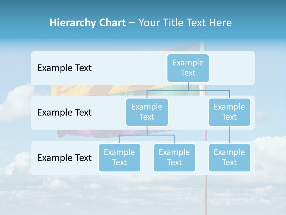 A Rainbow Flag Is Flying In The Sky PowerPoint Template