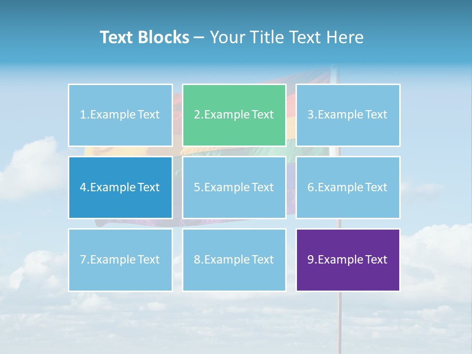 A Rainbow Flag Is Flying In The Sky PowerPoint Template