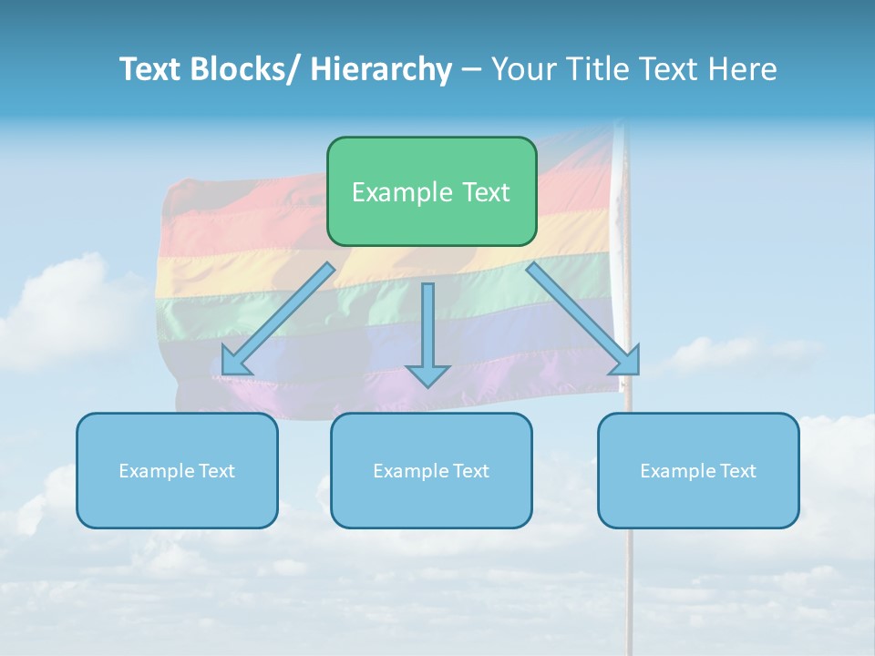 A Rainbow Flag Is Flying In The Sky PowerPoint Template