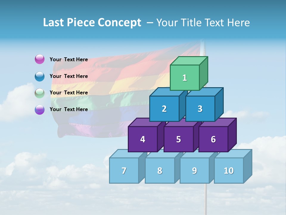 A Rainbow Flag Is Flying In The Sky PowerPoint Template