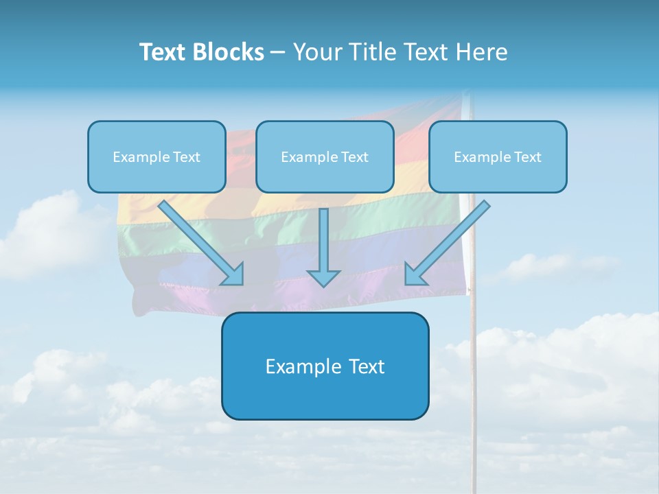 A Rainbow Flag Is Flying In The Sky PowerPoint Template