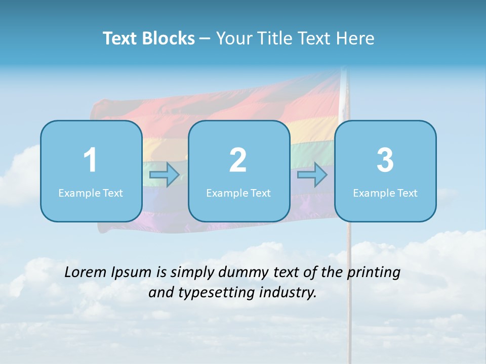A Rainbow Flag Is Flying In The Sky PowerPoint Template