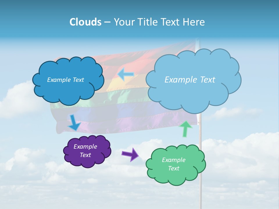A Rainbow Flag Is Flying In The Sky PowerPoint Template