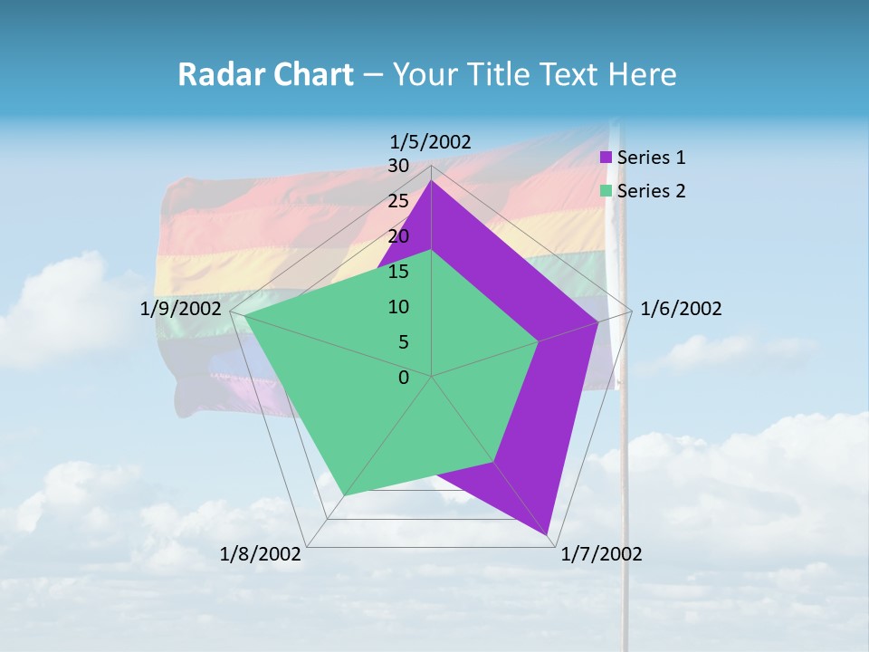 A Rainbow Flag Is Flying In The Sky PowerPoint Template