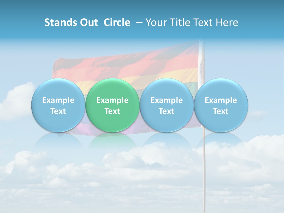 A Rainbow Flag Is Flying In The Sky PowerPoint Template