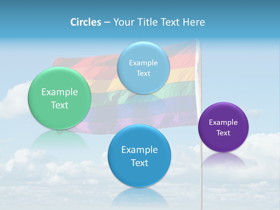 A Rainbow Flag Is Flying In The Sky PowerPoint Template