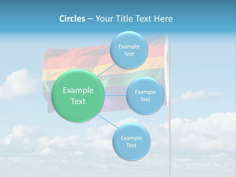 A Rainbow Flag Is Flying In The Sky PowerPoint Template