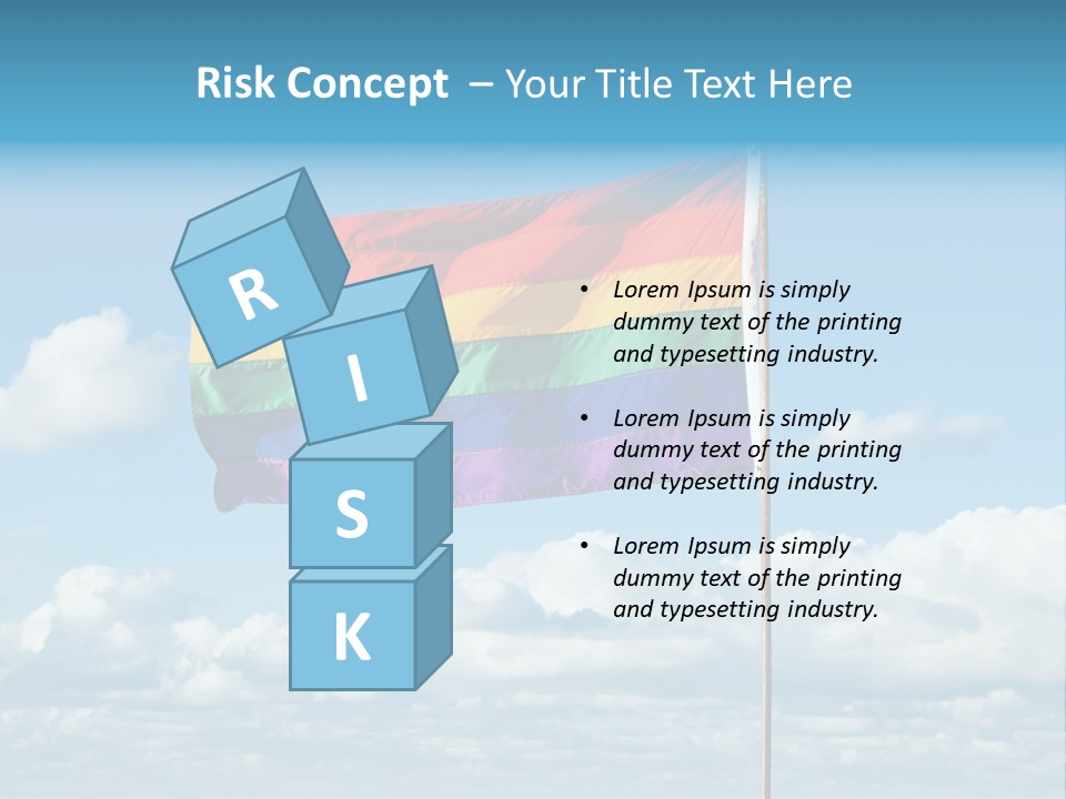 A Rainbow Flag Is Flying In The Sky PowerPoint Template