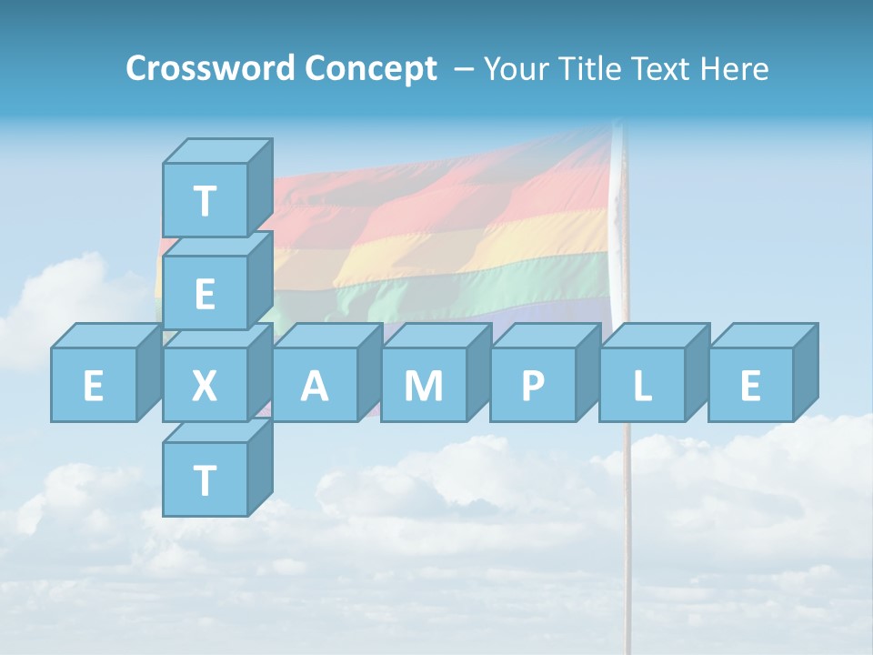 A Rainbow Flag Is Flying In The Sky PowerPoint Template