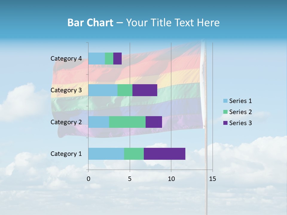A Rainbow Flag Is Flying In The Sky PowerPoint Template