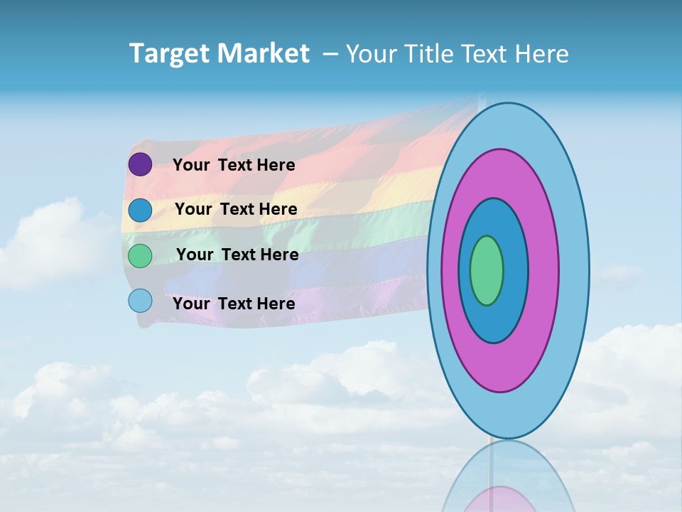 A Rainbow Flag Is Flying In The Sky PowerPoint Template