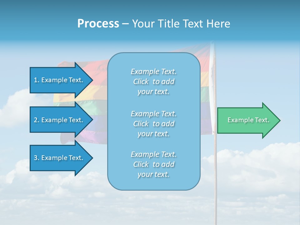 A Rainbow Flag Is Flying In The Sky PowerPoint Template