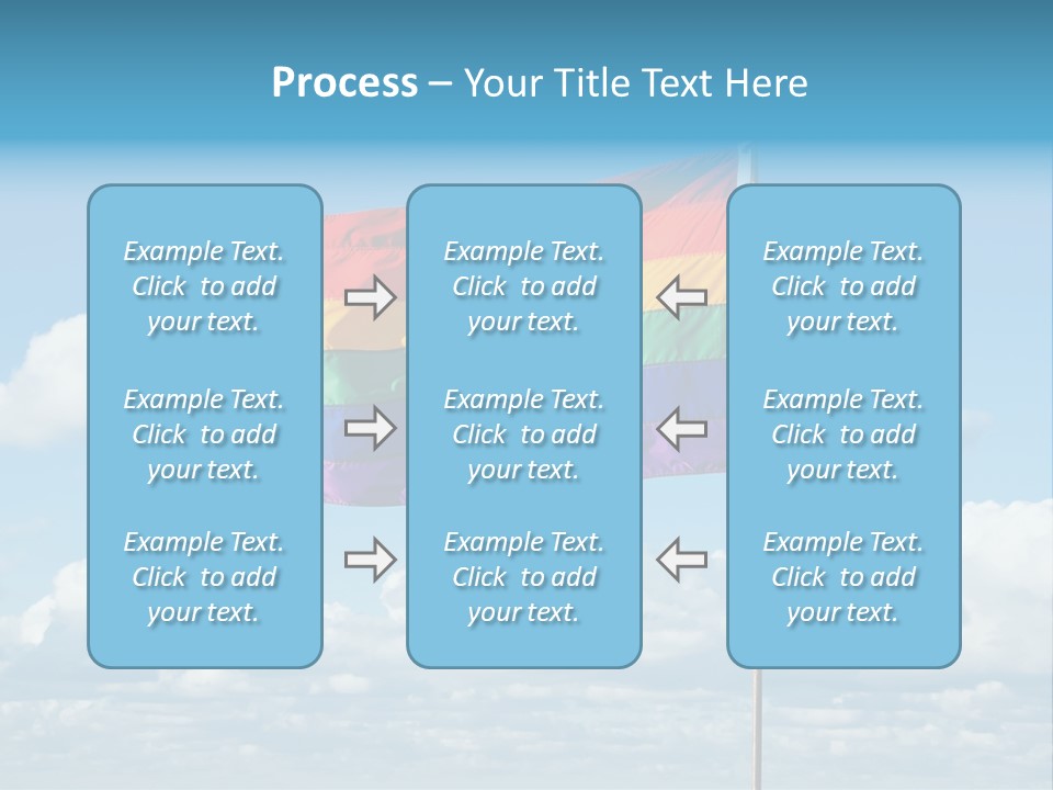 A Rainbow Flag Is Flying In The Sky PowerPoint Template