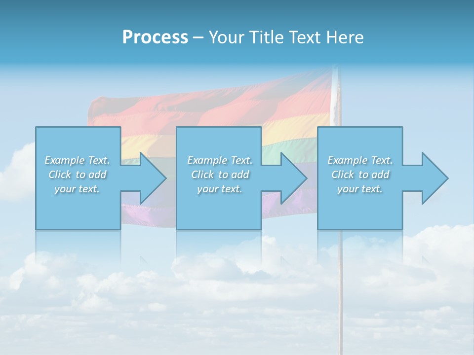 A Rainbow Flag Is Flying In The Sky PowerPoint Template
