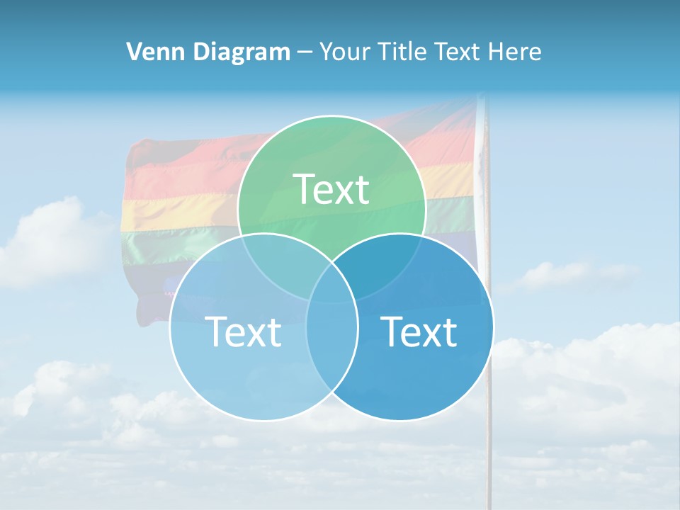 A Rainbow Flag Is Flying In The Sky PowerPoint Template