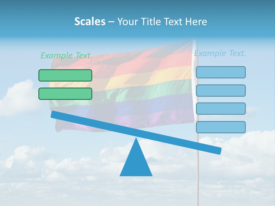A Rainbow Flag Is Flying In The Sky PowerPoint Template