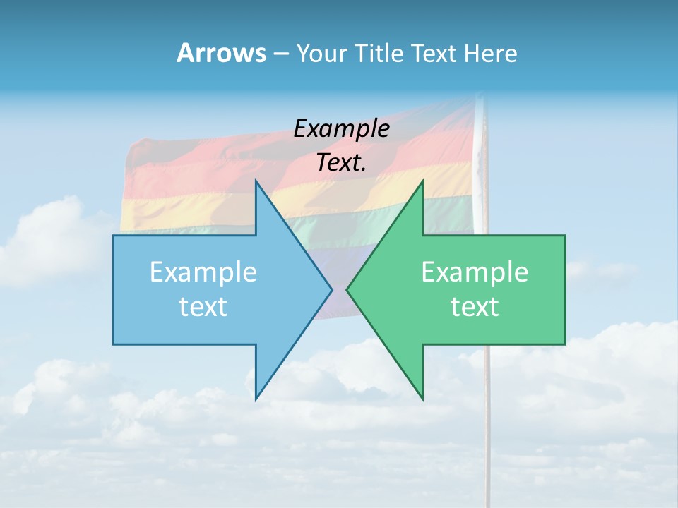 A Rainbow Flag Is Flying In The Sky PowerPoint Template