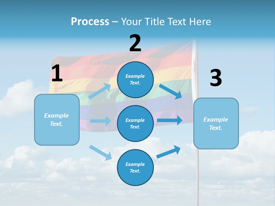 A Rainbow Flag Is Flying In The Sky PowerPoint Template