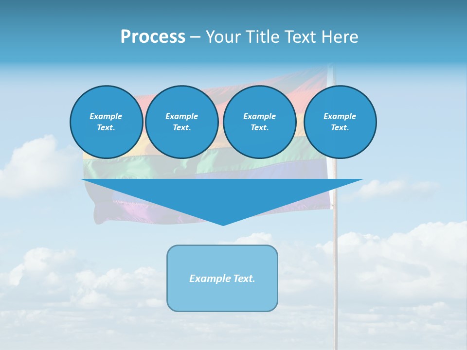 A Rainbow Flag Is Flying In The Sky PowerPoint Template