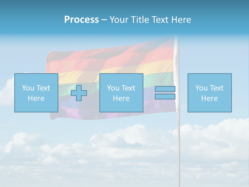 A Rainbow Flag Is Flying In The Sky PowerPoint Template