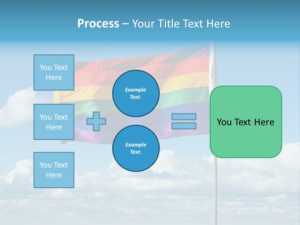 A Rainbow Flag Is Flying In The Sky PowerPoint Template