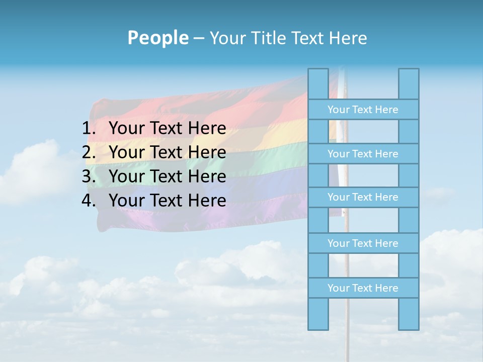 A Rainbow Flag Is Flying In The Sky PowerPoint Template