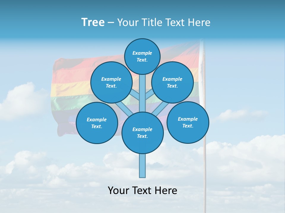 A Rainbow Flag Is Flying In The Sky PowerPoint Template