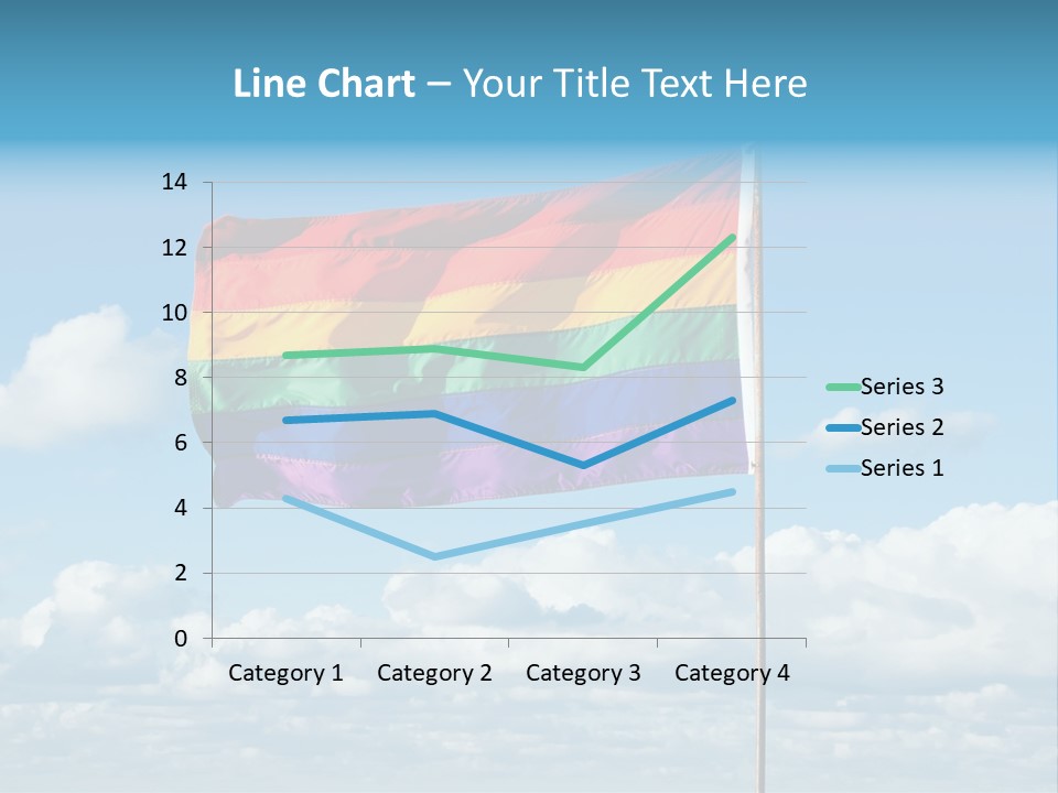 A Rainbow Flag Is Flying In The Sky PowerPoint Template