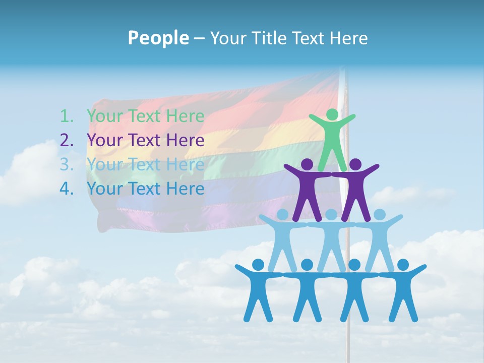 A Rainbow Flag Is Flying In The Sky PowerPoint Template