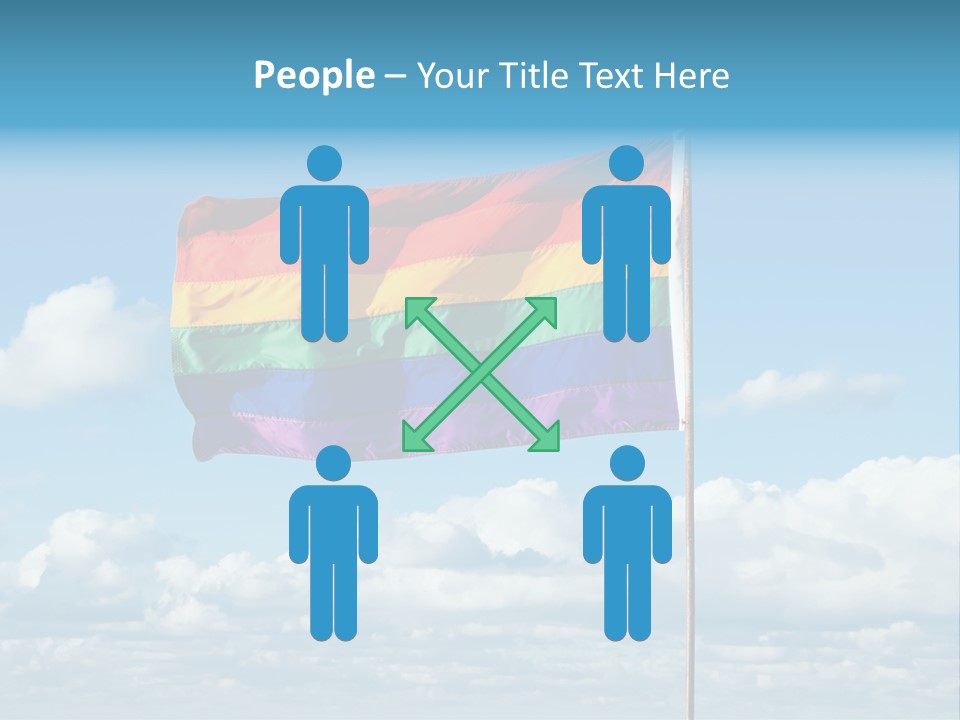 A Rainbow Flag Is Flying In The Sky PowerPoint Template