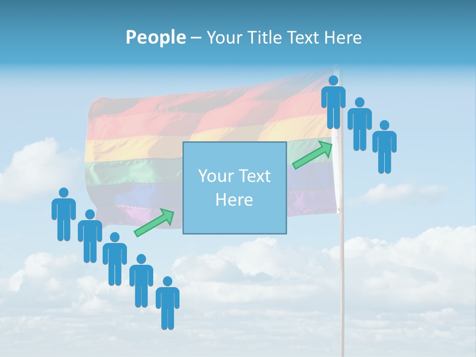 A Rainbow Flag Is Flying In The Sky PowerPoint Template