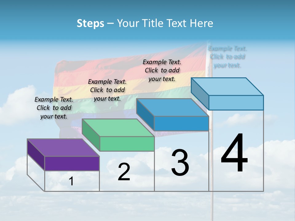 A Rainbow Flag Is Flying In The Sky PowerPoint Template