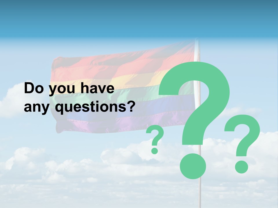 A Rainbow Flag Is Flying In The Sky PowerPoint Template