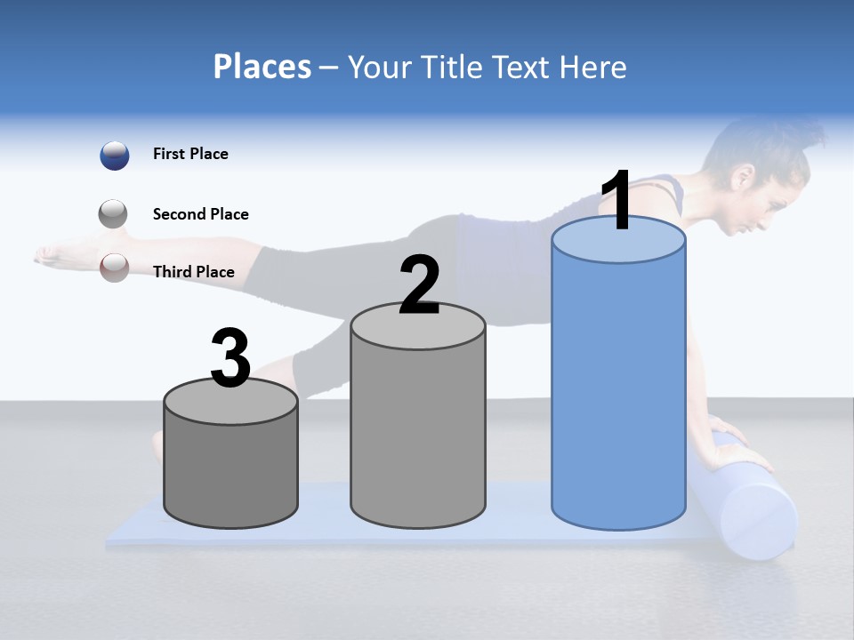 Trainer Woman Blue PowerPoint Template