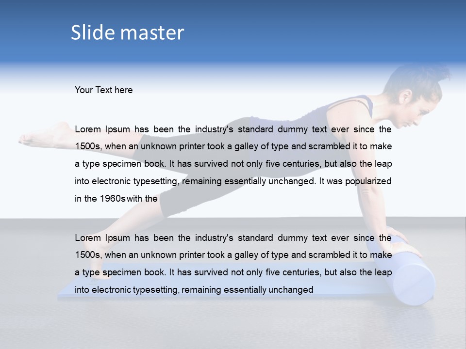 Trainer Woman Blue PowerPoint Template