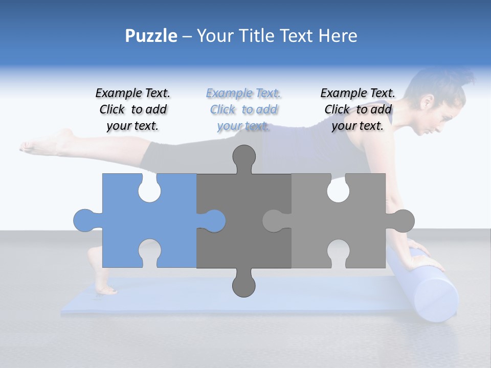 Trainer Woman Blue PowerPoint Template