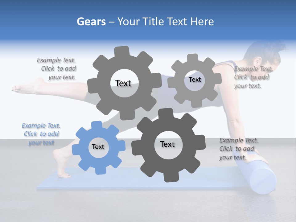 Trainer Woman Blue PowerPoint Template