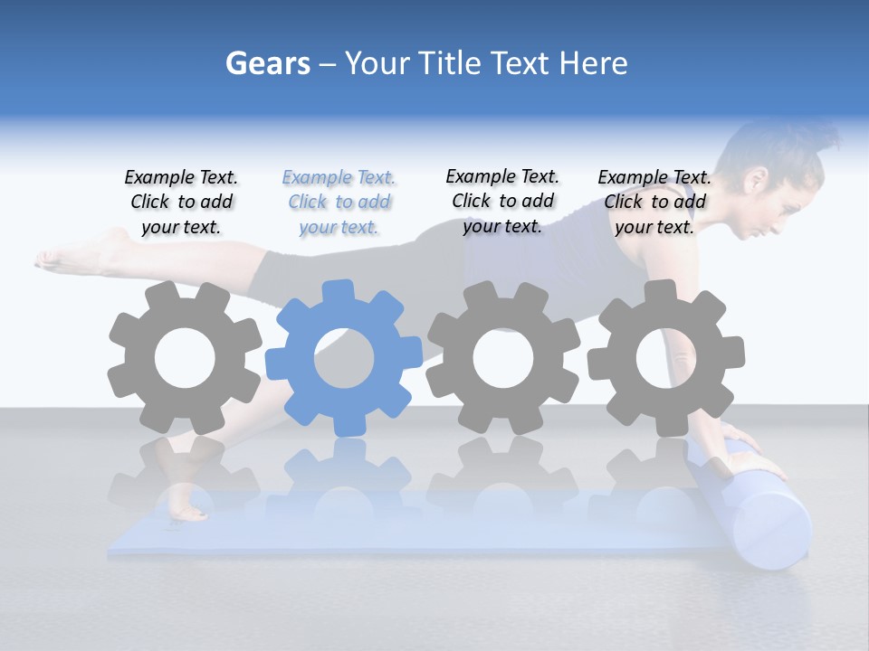 Trainer Woman Blue PowerPoint Template