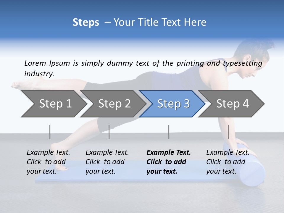 Trainer Woman Blue PowerPoint Template