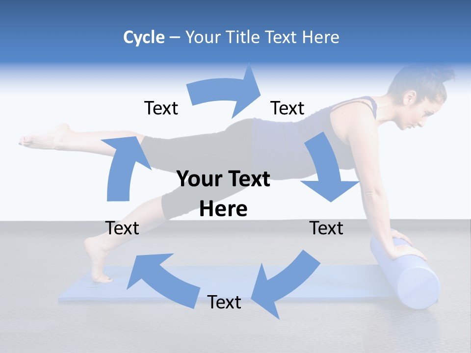 Trainer Woman Blue PowerPoint Template