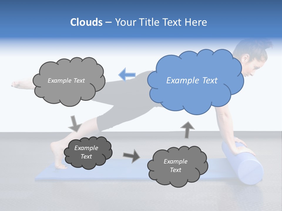 Trainer Woman Blue PowerPoint Template