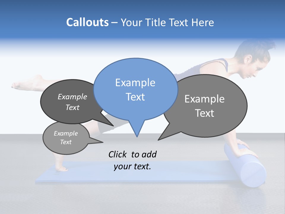 Trainer Woman Blue PowerPoint Template