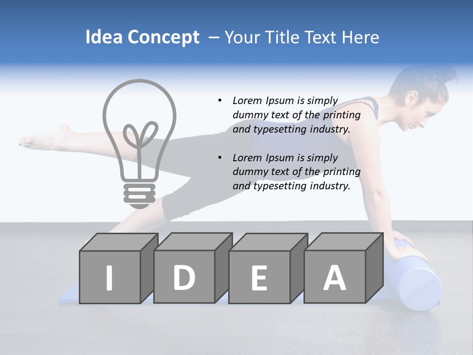 Trainer Woman Blue PowerPoint Template