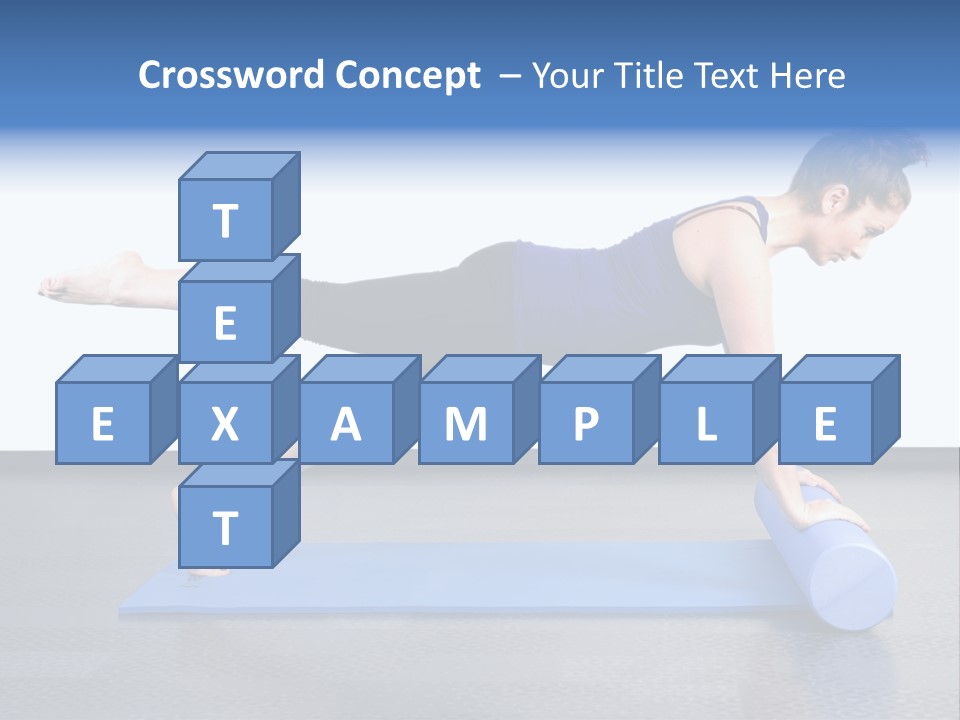 Trainer Woman Blue PowerPoint Template