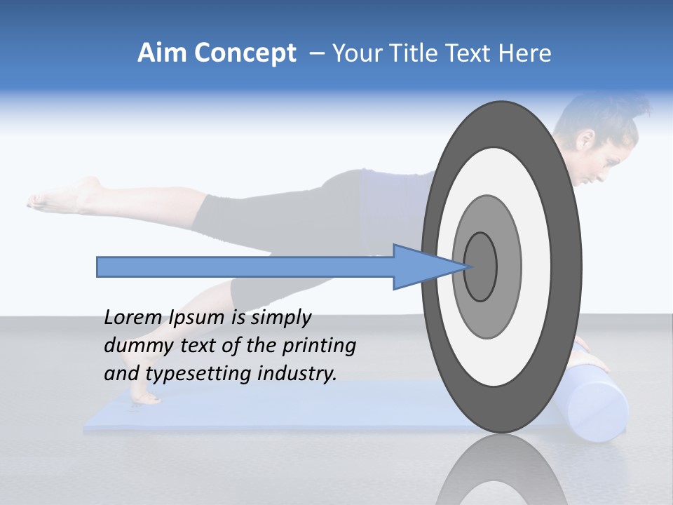 Trainer Woman Blue PowerPoint Template