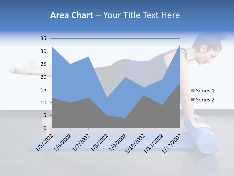 Trainer Woman Blue PowerPoint Template