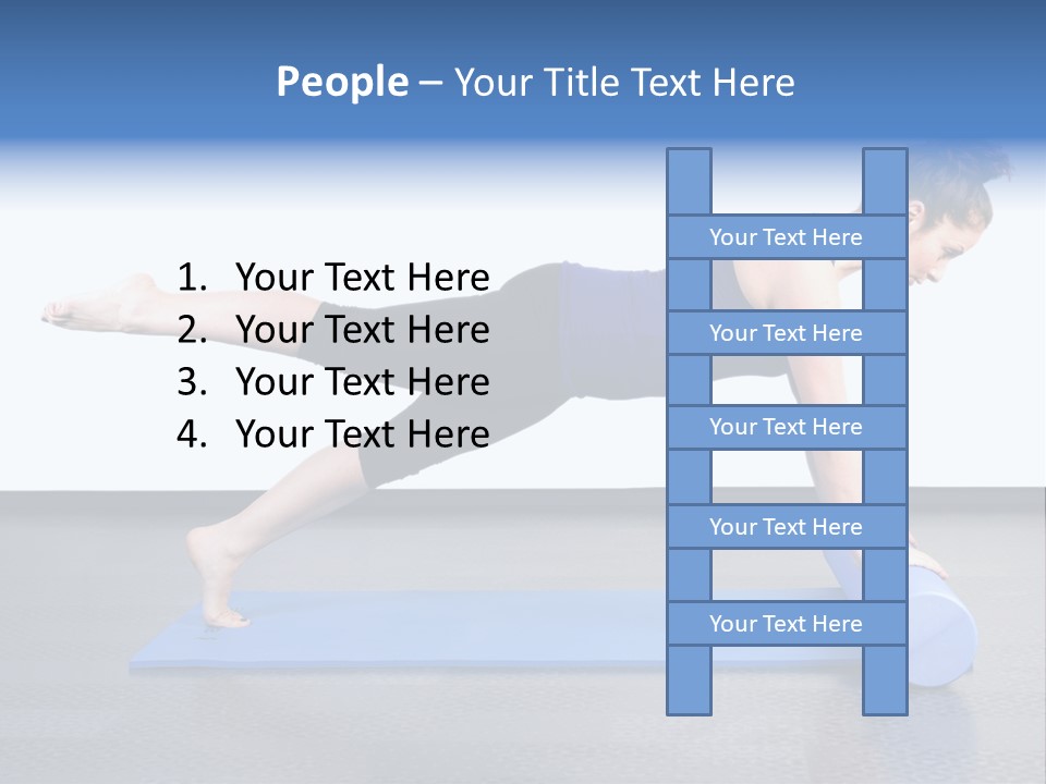 Trainer Woman Blue PowerPoint Template