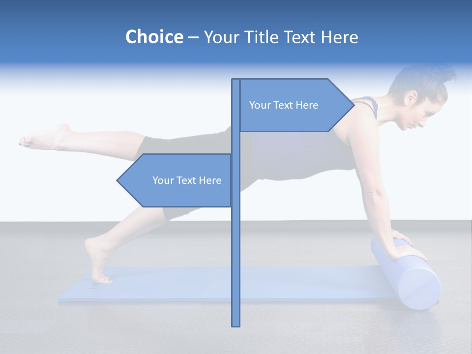 Trainer Woman Blue PowerPoint Template